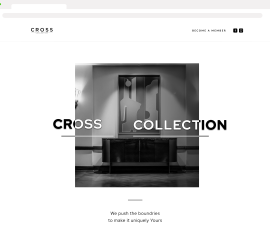 Cross collections home page