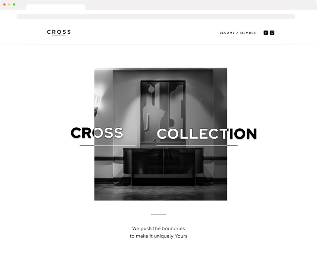 Cross collections home page